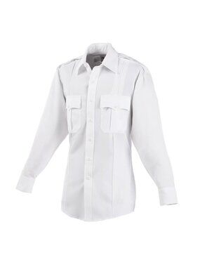 NWT Elbeco TexTrop2 Long Sleeve Zippered Shirt Mens 18.5-32/33 White Z310N